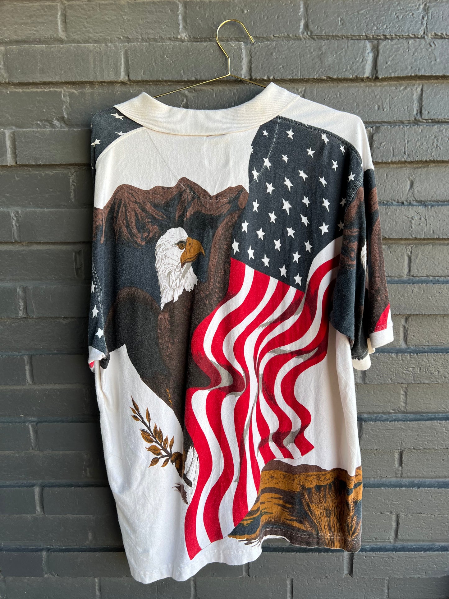 American Flag Eagle vintage polo