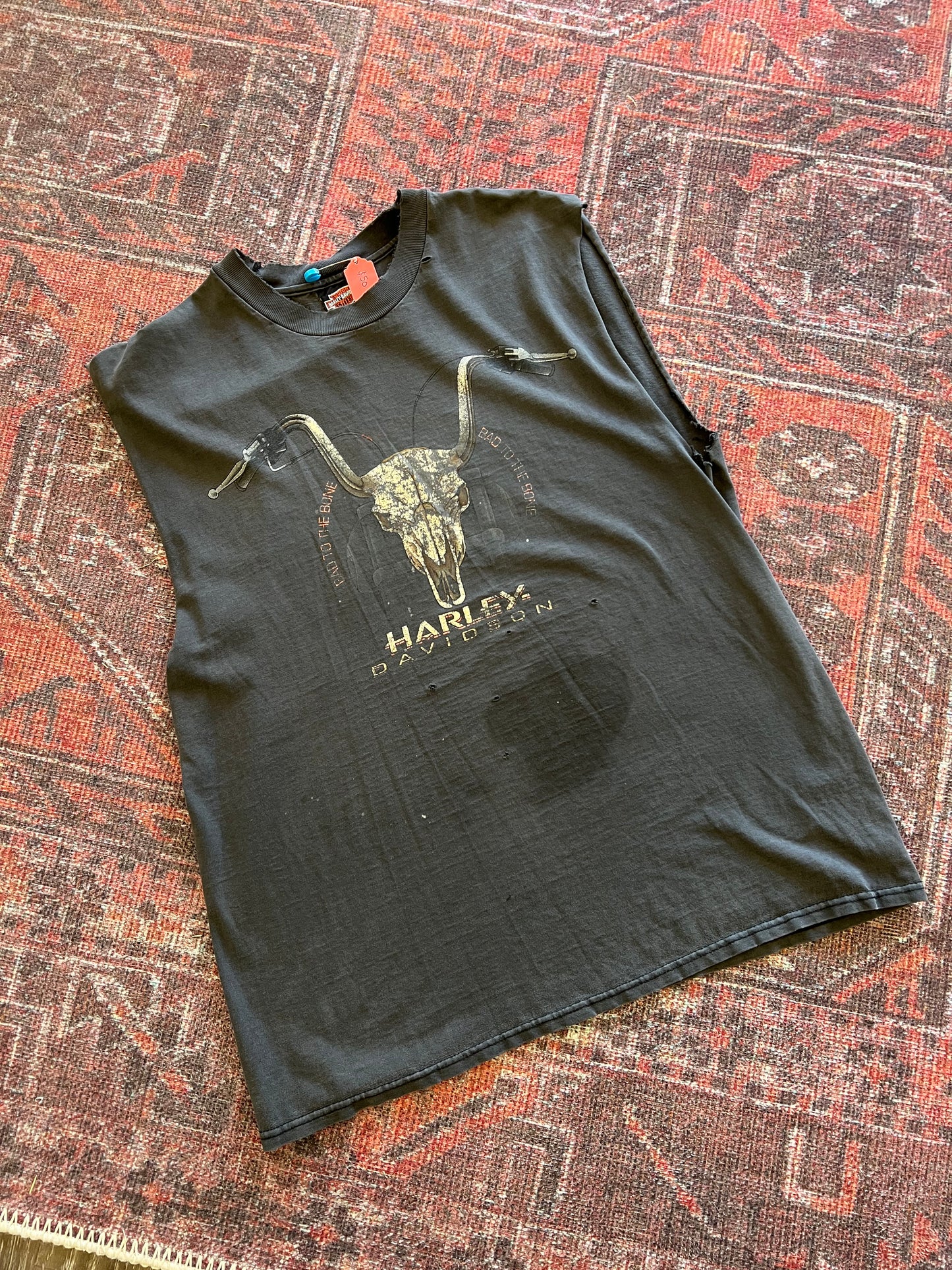 Harley Davison distressed vintage muscle tshirt 90s