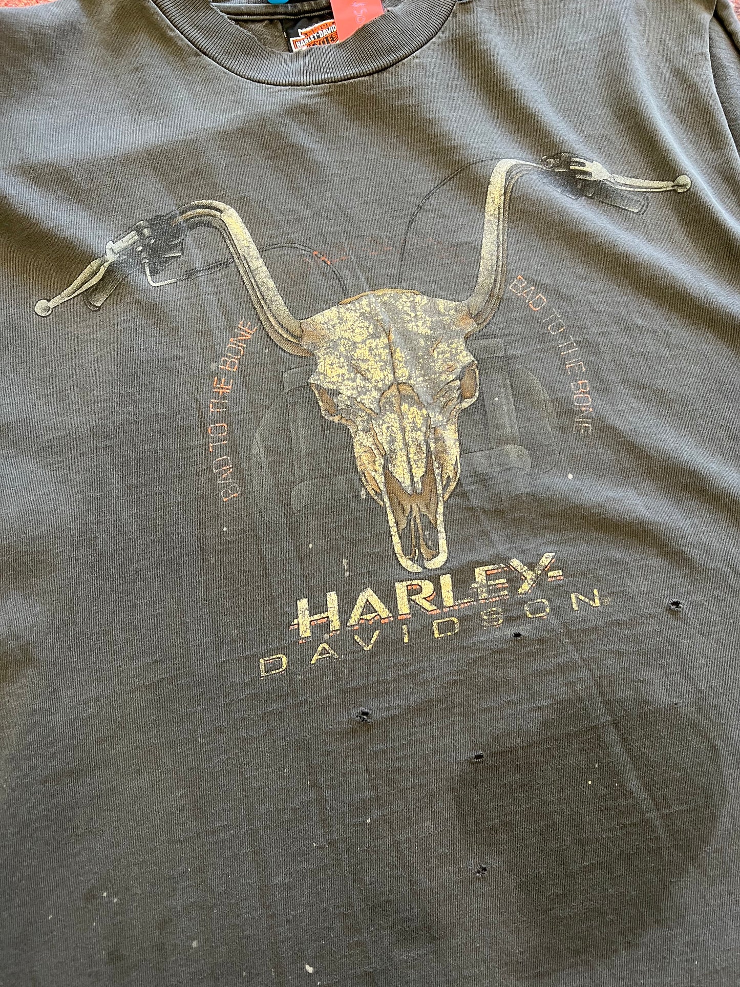 Harley Davison distressed vintage muscle tshirt 90s