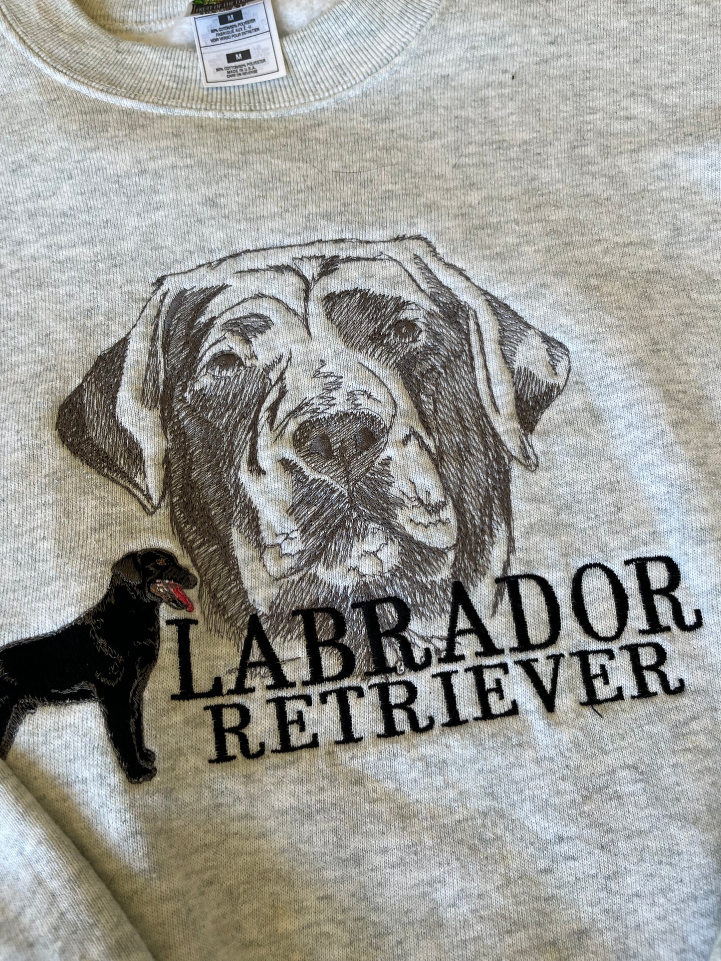 Embroidered Vintage Labrador retriever crewneck