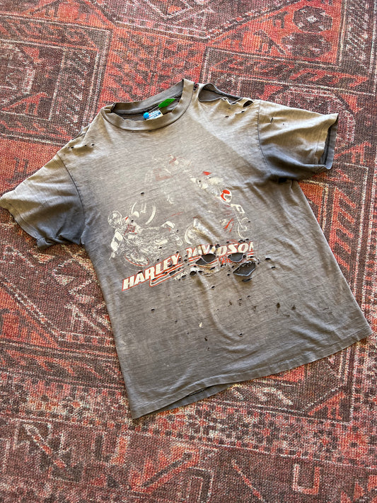 Thrashed vintage Harley Davidson tshirt